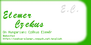 elemer czekus business card