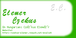 elemer czekus business card